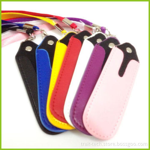 2014 Factory price lanyard leather bag for e-cigs